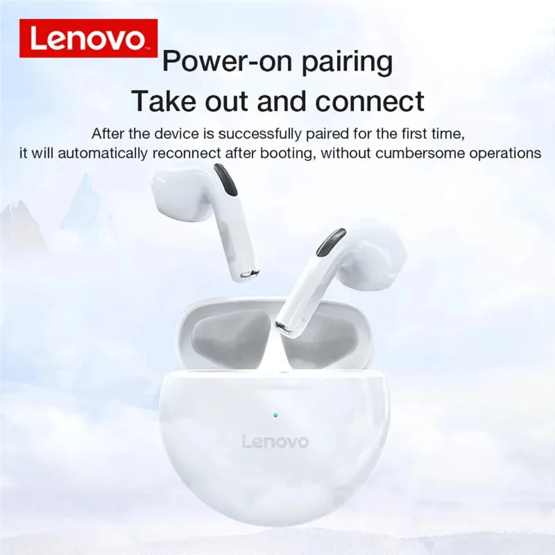 Original lenovo ht38 tws fone de ouvido sem fio bluetooth 5.0 fones estéreo baixo com microfone redução ruído mini fone