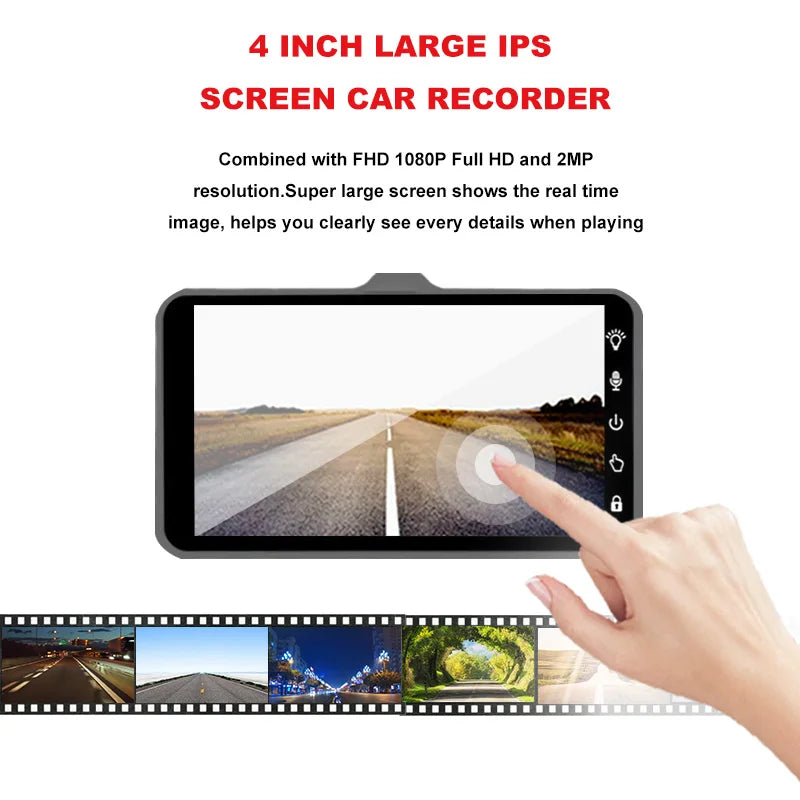 Car Dvr Dash Cam With Rear View Camera Full HD 1080P Dual Lens Video Recorder Auto Registrars Vehicle Dashcam Camera