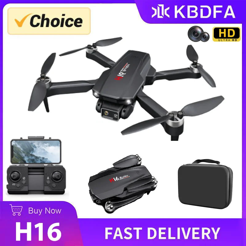 Kbdfa novo drone h16 gps profissional câmera dupla dron quadcopter fotografia aérea sem escova laser evitar obstáculos brinquedo rc