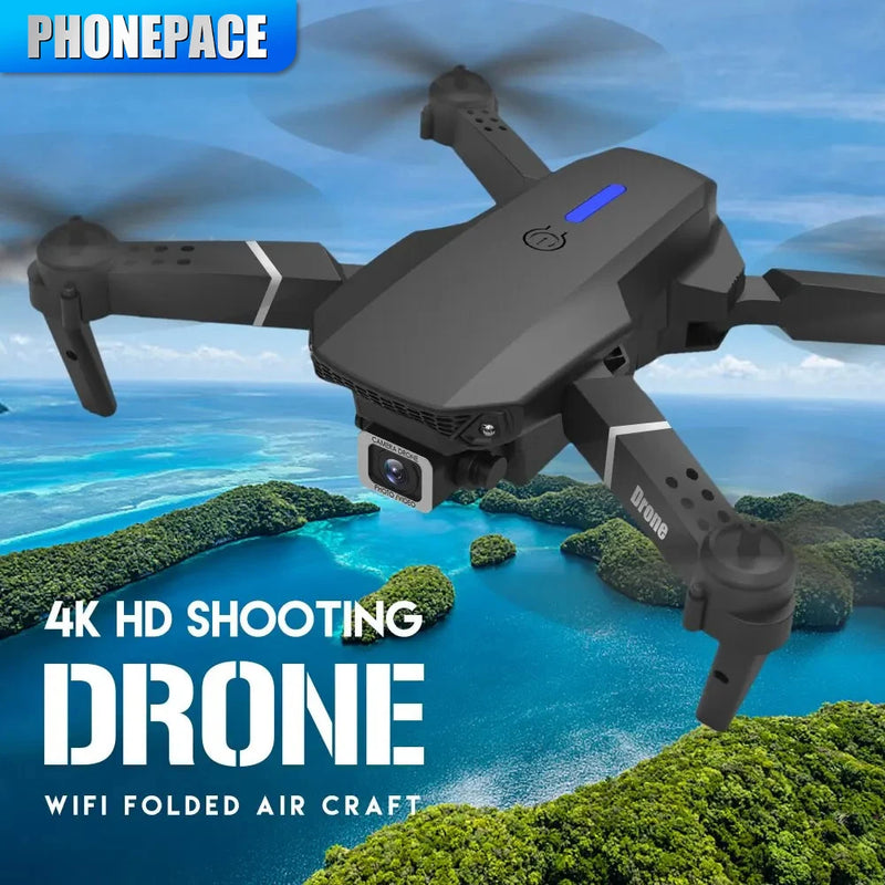 Phonepace E88 Pro WIFI FPV Drone Wide Angle HD 4K 1080P Camera Height Hold RC Foldable Quadcopter Dron Helicopter Toys Gift