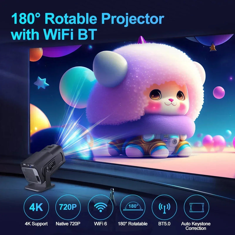 Cinema Projetor portátil atualizado Magcubic 4K Android 11 Projetor Nativo 1080P 390ANSI 320HY Dual Wifi6 BT5.0 1920*1080P