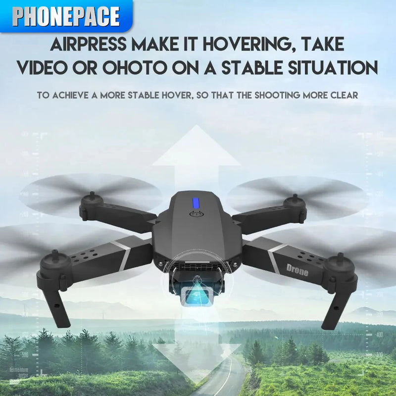 Phonepace E88 Pro WIFI FPV Drone Wide Angle HD 4K 1080P Camera Height Hold RC Foldable Quadcopter Dron Helicopter Toys Gift