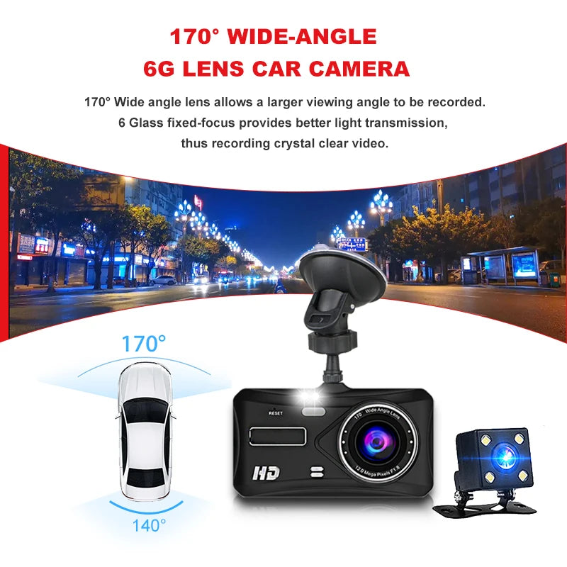 Car Dvr Dash Cam With Rear View Camera Full HD 1080P Dual Lens Video Recorder Auto Registrars Vehicle Dashcam Camera