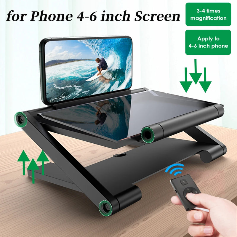 Amplificador de tela de telefone 3D de 8 polegadas Universal HD Tela de telefone Lupa de vídeo com suporte dobrável Lupa Suporte de telefone