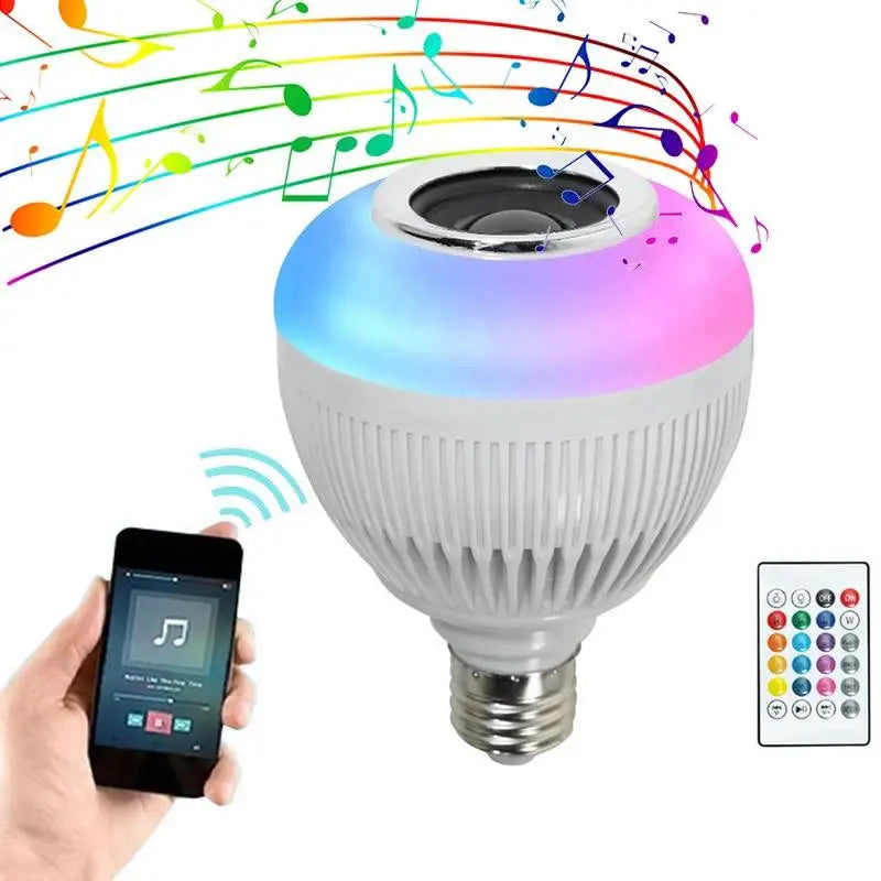 DAFUSHOP Lampada Bluetooth Led Caixa De Som Com Controle Remoto 12W Rgb Luz Colorida Balada